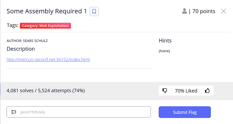 PicoCTF solving Some Assembly Required 1